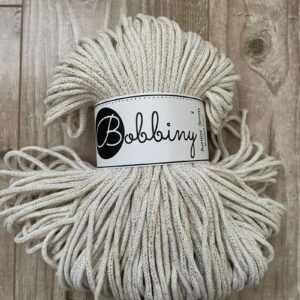 Bobbiny Premium Zsinórfonal - 3 mm - SHINY NATURAL (arany)– 100 m