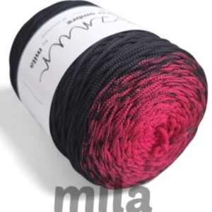 Sznur by Mila poliészter ombrefonal (3 mm-300 m) - OM03 málna/fekete