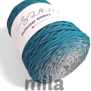 Sznur by Mila poliészter ombrefonal (3 mm-300 m) - OM23 szürke/smaragdzöld