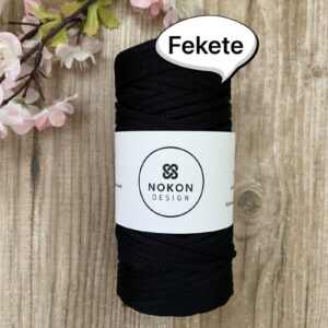 NOKON Design 5 mm lapos poliészter zsinórfonal - Fekete