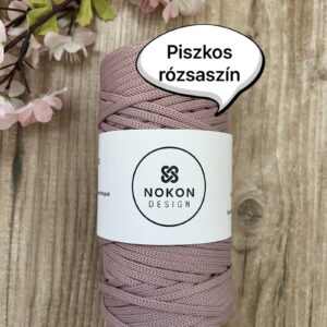 NOKON Design 5 mm lapos poliészter zsinórfonal - Piszkos rózsaszín