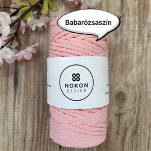 NOKON Design 5 mm lapos poliészter zsinórfonal - Babarózsaszín