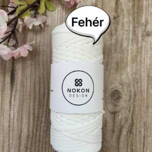 NOKON Design 5 mm lapos poliészter zsinórfonal - Fehér