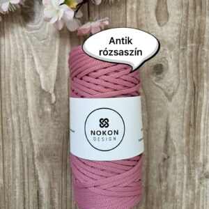 NOKON Design 5 mm lapos poliészter zsinórfonal - Antik rózsaszín