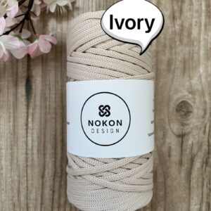 NOKON Design 5 mm lapos poliészter zsinórfonal - Ivory