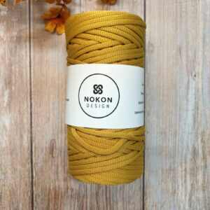 NOKON Design 5 mm lapos poliészter zsinórfonal - Mustár